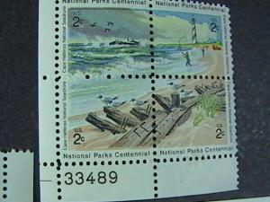 U.S.# 1448 - 1454-MNH--COMPLETE SET PLATE # BLOCK OF 4--NATIONAL PARKS--1972