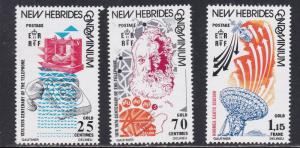 Br. New Hebrides # 205-207, First Telephone Call Centenary, NH