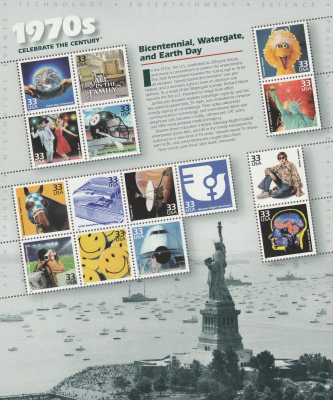 3182-91 Celebrate the Century Complete Sheet Set of 10 MNH
