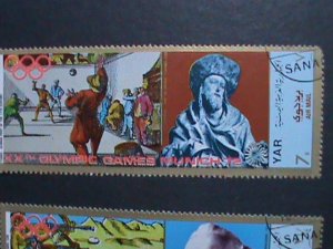 ​YEMEN-1972 OLYMPIC GAMES-MUNICH'72-SUPER LONG USED STAMPS SET-VERY FINE