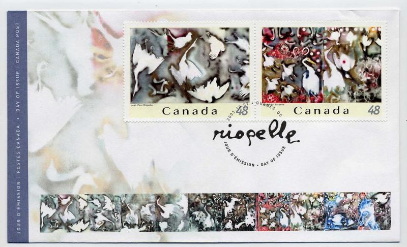 Canada First day cover #2002a-b, Art