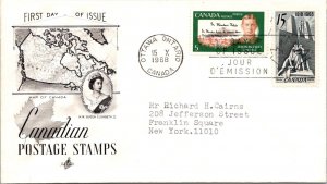 Canada 1968 FDC Canadian Postage Stamps - Ottawa, Ont - Pair - F76668