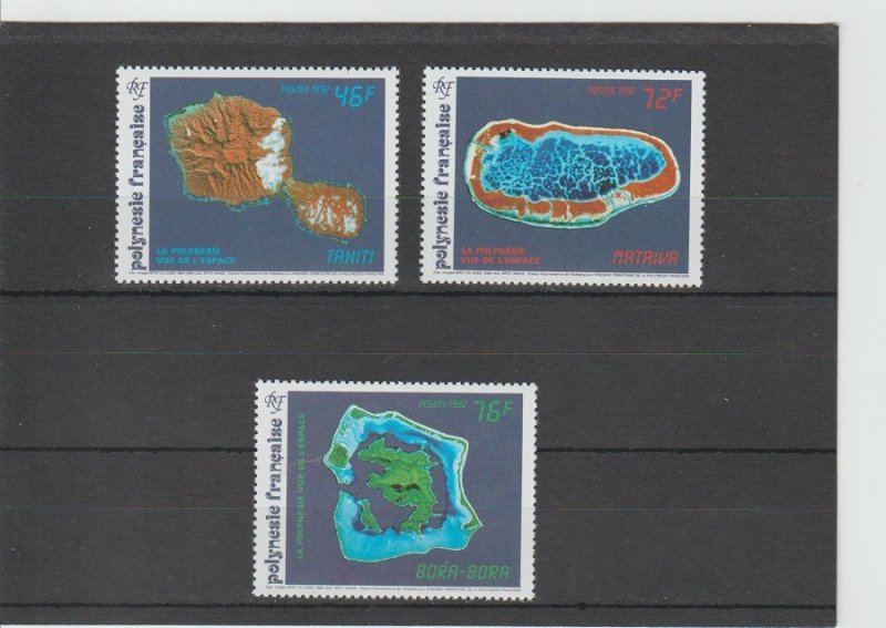 French Polynesia  Scott#  587-589  MNH  (1992 Views from Space)