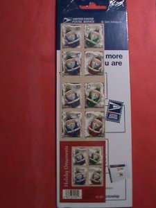 UNITED STATES STAMP:2004 SC#3883-6 CHRISTMAS ORNAMENTS BOOKLET 20  STAMPS MNH