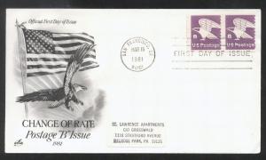 United States 1981 Eagle x 2, Mi.1457c, FDC       K.238