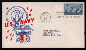 US 935 Navy Poppenger Typed FDC