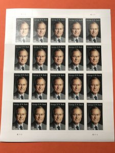 SCOTT #5393 GEORGE H. W. BUSH  2019 U.S. President MNH Sheet Of 20 Stamps