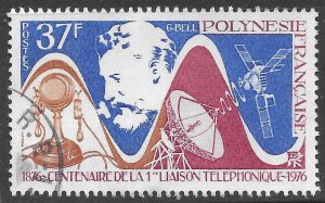 French Polynesia Scott 291 Used 37f Centenary First Telephone Call issue of 1976