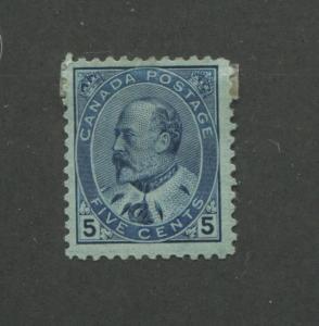 1903 Canada 5 Cent Blue Stamp Scott #91 King Edward VII CV $250