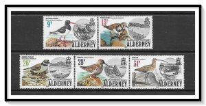 Alderney #13-17 Birds Complete Set MNH