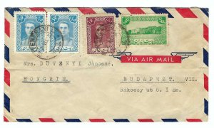 from IRAN to HUNGARY COVER - LETTER with 4 STAMPS 1948