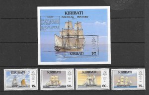 KIRIBATI #557-61 SAILING SHIPS MNH