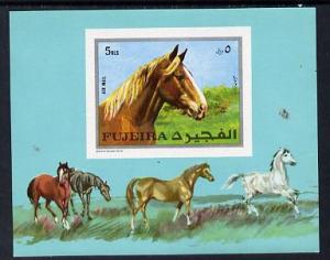 Fujeira 1970 Horses imperf m/sheet (Mi BL 33B) unmounted ...