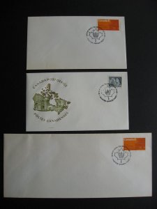 Canada 3 1973 Royal Train covers, 2 covers flaps stuck