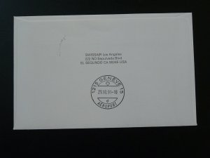 first flight cover Los Angeles Geneve 1991 Swissair 99263
