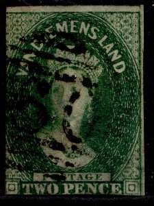 AUSTRALIA - Tasmania QV SG31, 2d green, USED. Cat £80.