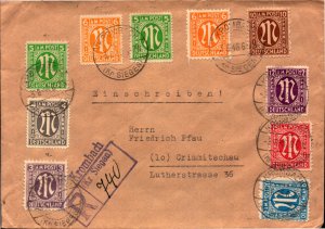 Germany Scott 3N8 AMG cover - Other 3N stamps