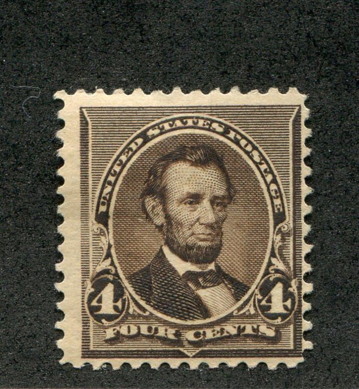 UNITED STATES 222 MINT LH, TINY THIN,4c LINCOLN