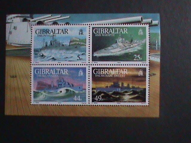 GIBRALTAR STAMP-1994 SC#660 WORLD WAR II WARSHIPS MNH S/S SHEET-VF VERY FINE