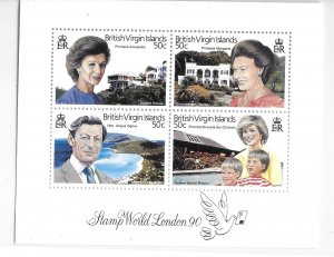 Virgin islands 1990 Stamp World London Yacht Britannia Sc 657 S/S MNH C9