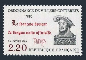 France 2175, MNH. Michel 2746. Villers-Cotterets Ordinance, 450th Ann. 1989.