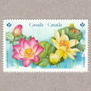 DIE CUT = LOTUS = Se-tenant pair from Booklet MNH Canada 2018 #3091i