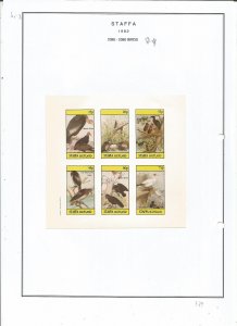 STAFFA - 1982 - Birds - Sheet - Mint Light Hinged - Private Issue