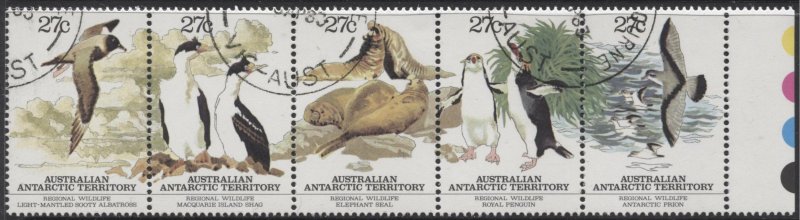 Antarctic Territory  #L55 Local Wildlife Strip of 5  CTO