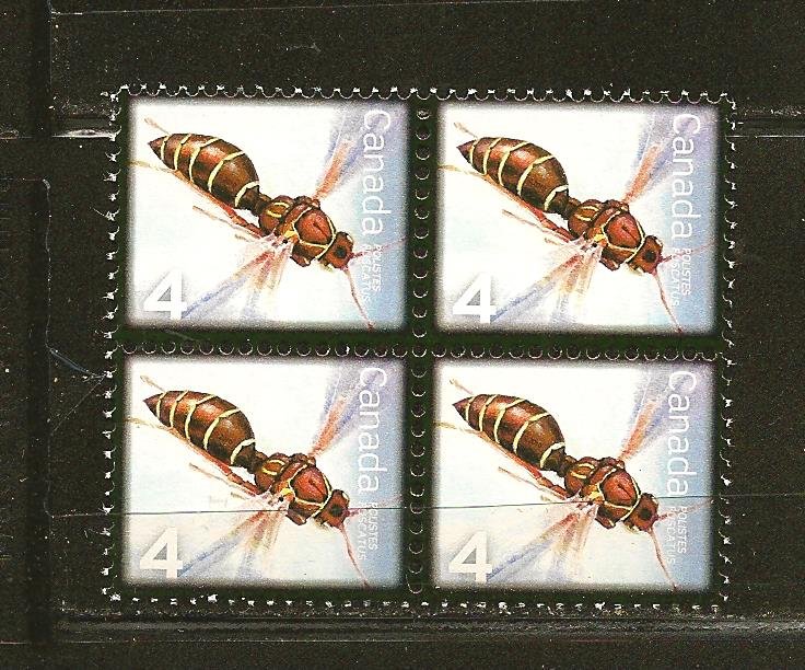 Canada Bee 4 Cent Issue Block of 4 MNH