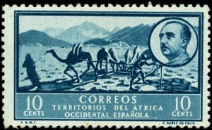 Spanish West Africa-Scott #4 VF/NH - 1950 10¢ Desert Well-Tone Spot on Back