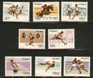 Poland Scott 1502-1509 MNH** 1967 Mexico City Olympic set