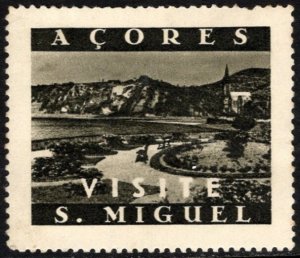 Vintage Circa 1930s–1940s Portugal (Azores) Poster Stamp Azores Visit São Miguel