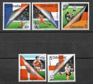 2000 Gibraltar 832-6 European Soccer MNH C/S of 5