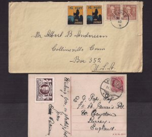 SWEDEN / NORWAY COVERS w LABELS 1940 Pa Post For Sverige MILITARY RELATED #294