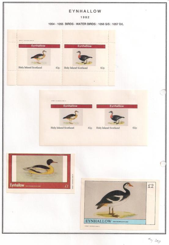 SCOTLAND - EYNHALLOW - 1982 - Water Birds - Perf, Imp 2v, Souv, D/L Sheets-MLH