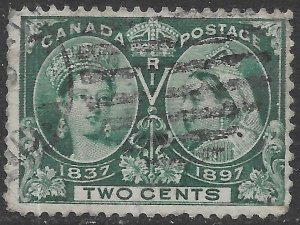 Canada Scott 52 Used 2c green Queen Victoria 80th Year of Reign Issue of 1897