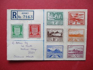 SG1 - SG8 Jersey on Registered Cover George VI 1941-1943 Used 