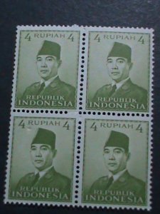 INDONESIA 1951-SC# 71 PRESIDENT SUKARNO MNH BLOCK-VF WE SHIP TO WORLD WIDE