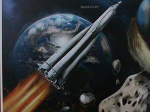 ​MALDIVES-2017 SC# 3989-60TH ANNIV: 1ST SPACE DOG LAIKA-IN SPACE CTO SHEET VF