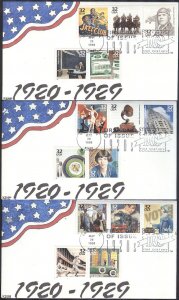 #3184 1920's Celebrate the Century Kribbs FDC Set