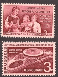 United States Scott #1093,1104 MINT group NH OG, Nice color (2) stamps.