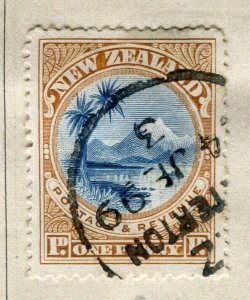 NEW ZEALAND; 1890s classic QV Pictorial issue fine used 1d. value