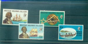 Solomon Islands - Sc# 228-31. 1972 Explorers, Ships. MNH $3.80.