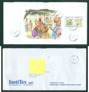 Norway.1987 FDC. Commercial. Souv. Sheet. Somalia Sc# 908 + Sc#. 884-85. Denmark