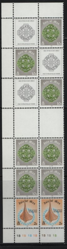 ISLE OF MAN, 312-313, MNH, BOOKILET STRIP, 1986, HERITAGE YEAR