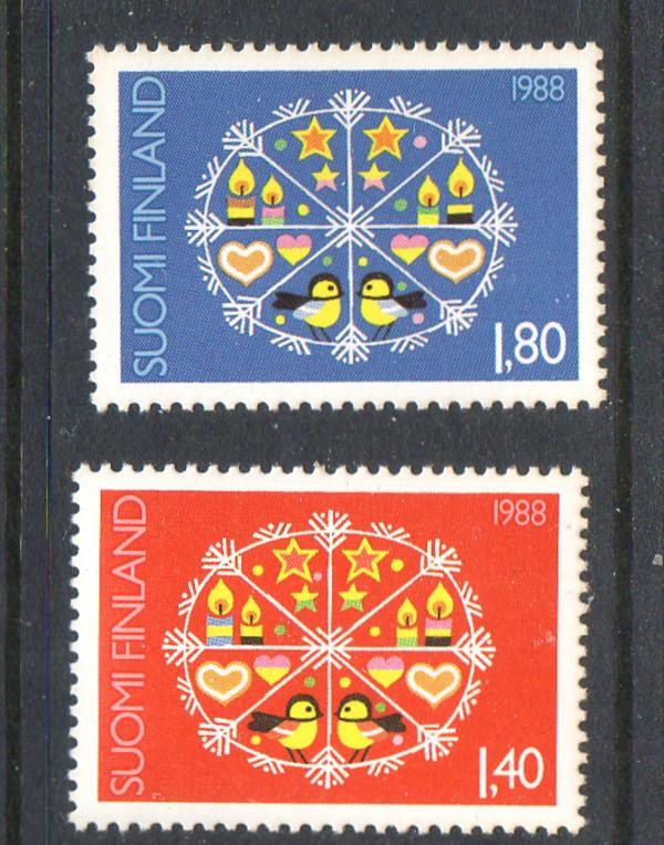 Finland Sc 783-4 1988 Christmas stamp set mint NH