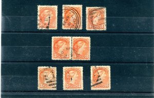 8 Superb to VF centered copies Small Queen  used lot CAnada