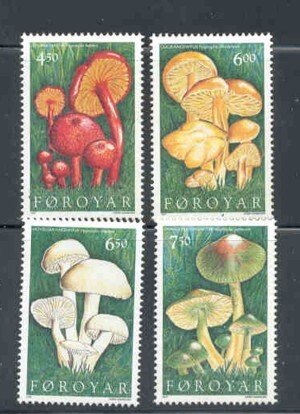 Faroe Islands Sc 315-8 1997 mushroom stamp set mint NH