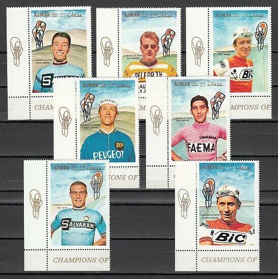 Ajman, Mi cat. 354-360 A. Racing Cycling issue.