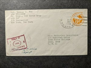 APO 307 WARBURG, GERMANY, ETO 1945 Censored WWII Army Cover VII CORPS ARTY